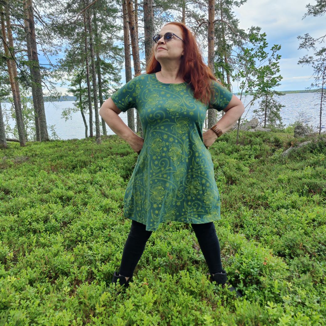 Vihreä taskutunika Pratima