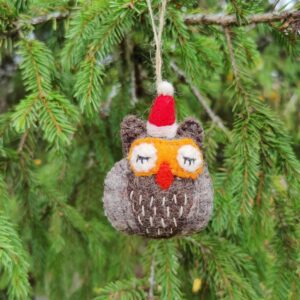 Huovutettu pöllö – käsintehty ja vastuullinen Babadum®  huopakoriste