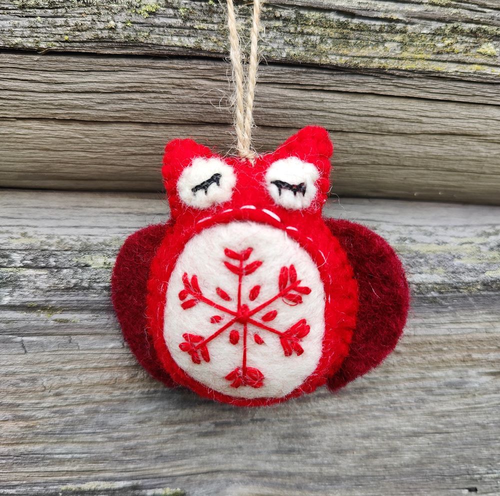 Punainen pöllö huopakoriste - Image 2