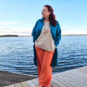 oranssit puuvillahousut